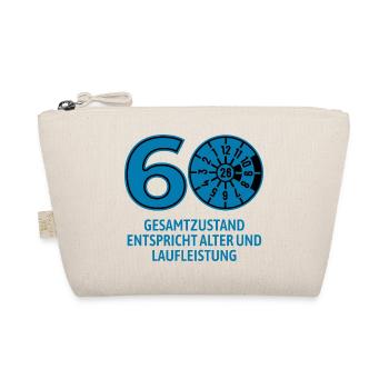 HU März 2026 - 60 Jahre - Geburtstag Geschenk - Bio-Täschchen - Natur - Vorne