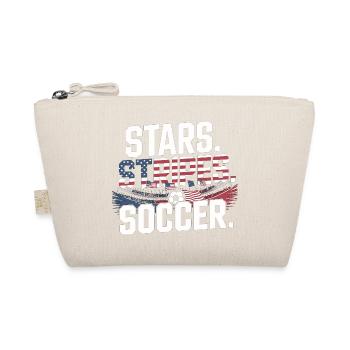 Stars Stripes Soccer – USA Fußball Fan - Organic Pouch - nature - Front
