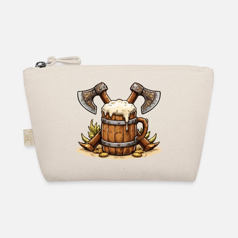 Bierfass mit Äxten Wikinger Bio-Täschchen