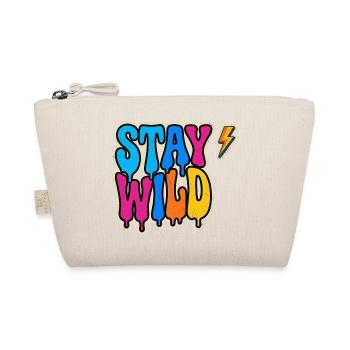 Stay Wild Neon-Graffiti-Typografie - Bio-Täschchen - Natur - Vorne