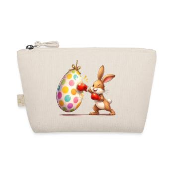 Boxender Osterhase mit Osterei-Boxsack  - Bio-Täschchen - Natur - Vorne