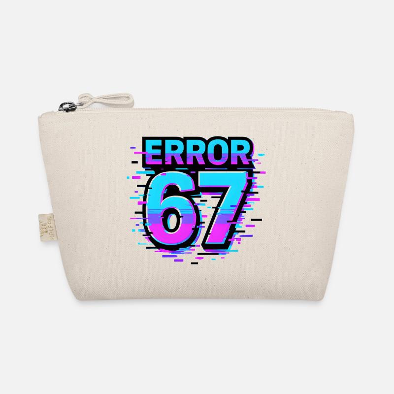Error 67 Six Seven Glitch Cyber Meme Geschenkidee Bio-Täschchen