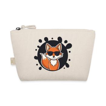 Chic fox sunglasses on black - Organic Pouch - nature - Front