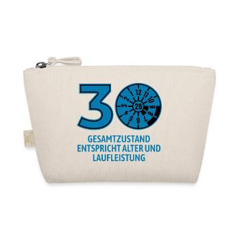 HU April 2026 - 30 Jahre - Geburtstag Geschenk - Bio-Täschchen - Natur - Vorne