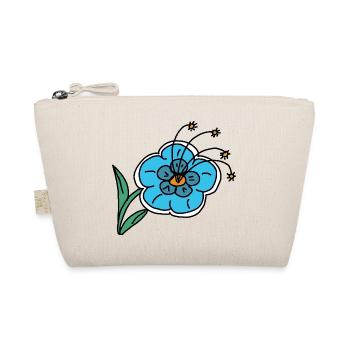 Handgezeichnete blaue Blume Kinder Kind - Bio-Täschchen - Natur - Vorne