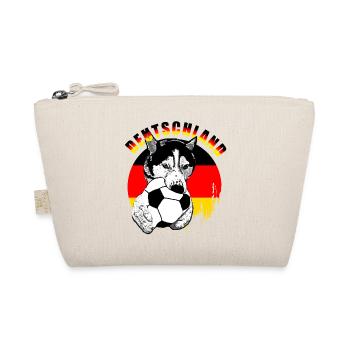 Deutschland Hund mit Fußball - Bio-Täschchen - Natur - Vorne
