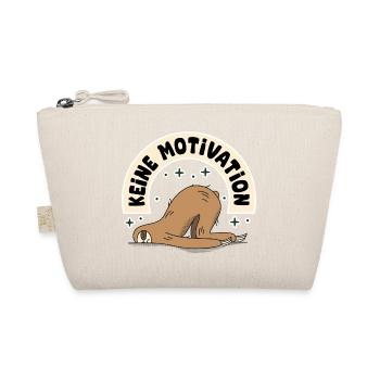 Funny Sloth T-Shirt – No Motivation - Organic Pouch - nature - Front
