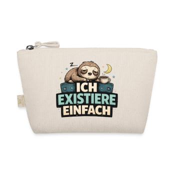 Ich existiere einfach – Faultier Motiv lustig  - Bio-Täschchen - Natur - Vorne