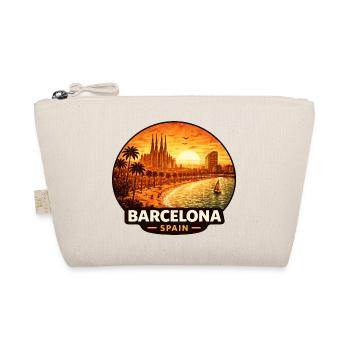 Barcelona Spain Sunset Skyline - Organic Pouch - nature - Front