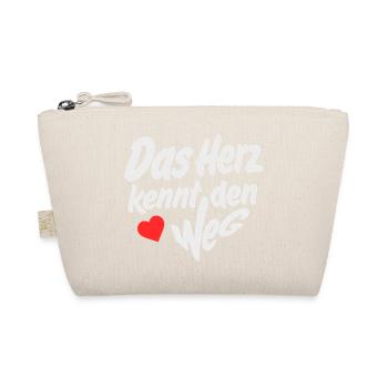 Herz kennt den Weg Typo Design - Bio-Täschchen - Natur - Vorne