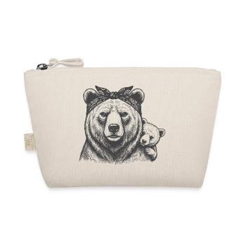 Mama Bear with Child - Organic Pouch - nature - Front