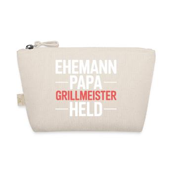 Ehemann Papa Grillmeister Held - Bio-Täschchen - Natur - Vorne