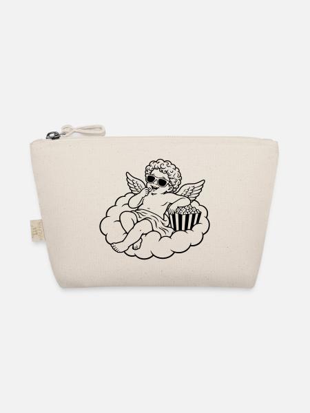 Cherub chills with popcorn on cloud - Organic Pouch - nature - Front