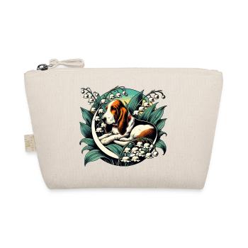 Basset Hound in Lily Valley - Organic Pouch - nature - Front