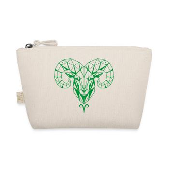Tête de bélier géométrique verte - Trousse biologique - nature - Devant
