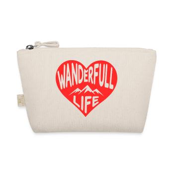 Wanderfull Life, hiking heart with mountain silhouettes - Organic Pouch - nature - Front