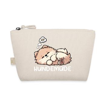 Hundemüde Zwergspitz Zwergspitze Spitzhund Spitz - Bio-Täschchen - Natur - Vorne