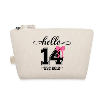 Hello 14 Est 2012 Mädchen Geburtstag Design - Bio-Täschchen - Natur - Vorne