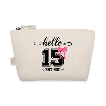 Hello 15 Est 2011 Mädchen Geburtstag Design - Bio-Täschchen - Natur - Vorne