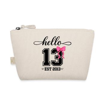 Hello 13 Est 2013 Mädchen Geburtstag Design - Bio-Täschchen - Natur - Vorne