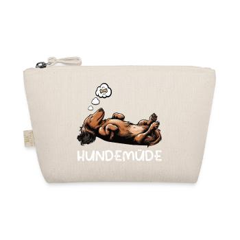 Hundemüde Langhaardackel Dackel Dackelhalter  - Bio-Täschchen - Natur - Vorne