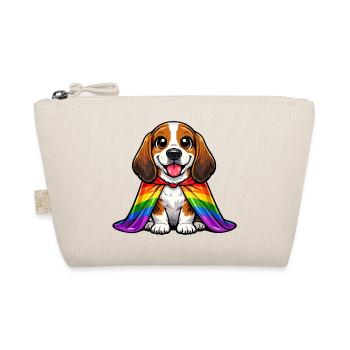 Basset Hound Pride Dog Rainbow Cloak LGBTQ - Organic Pouch - nature - Front