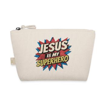 Jesus Is My Superhero - Retro Comic Pop-Art - Bio-Täschchen - Natur - Vorne