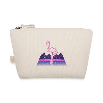 80s Synthwave Neon Flamingo Retro - Organic Pouch - nature - Front