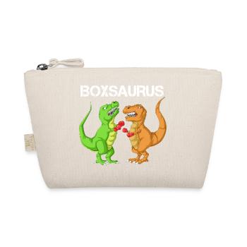 Boxing Saurus Dinosaur Funny T-Rex Gym Fighter - Organic Pouch - nature - Front