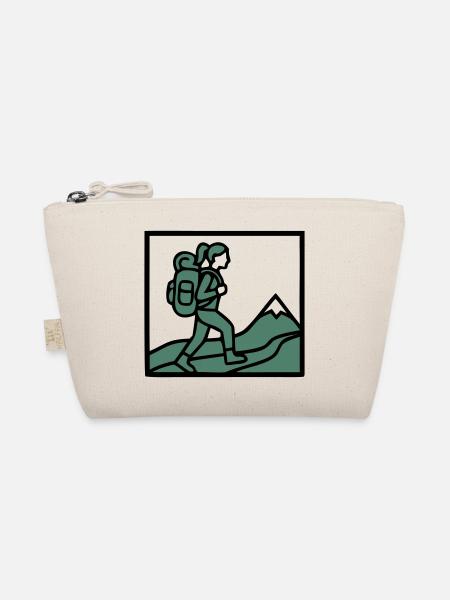 Wanderin Rucksack Berge Wandern Frauen Wanderlust - Bio-Täschchen - Natur - Vorne