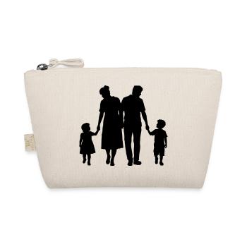 Familie Silhouette Liebe Kinder Eltern Mama Papa - Bio-Täschchen - Natur - Vorne
