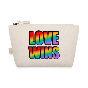 Love Wins Rainbow Typography - Organic Pouch - nature - Front