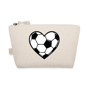 Herzball Fußball-Liebe - Bio-Täschchen - Natur - Vorne