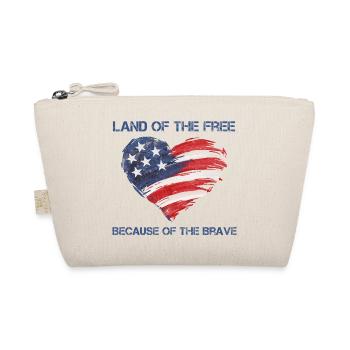 USA Herz - Land of the Free because of the Brave - Organic Pouch - nature - Front