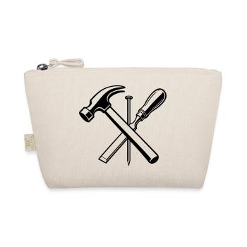 Carpenter Tool Hammer Nail Motif - Organic Pouch - nature - Front
