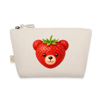 Visage d’ours mignon, motif d’animal aux fruits fraises Kawaii - Trousse biologique - nature - Devant