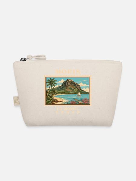 Mauritius Le Morne Vintage Reisemarke - Bio-Täschchen - Natur