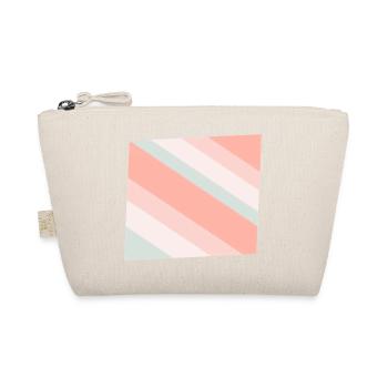Pastel Diagonal Stripes Peach Mint - Organic Pouch - nature - Front