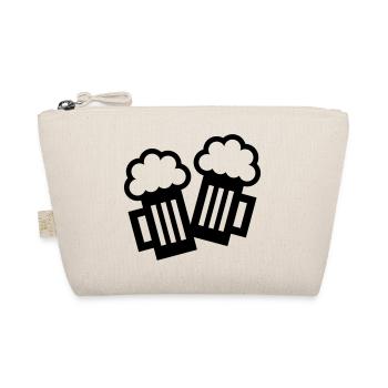 2 Bierkrug Icons Stoßen An (Bier / Maßkrüge / B) - Bio-Täschchen - Natur - Vorne