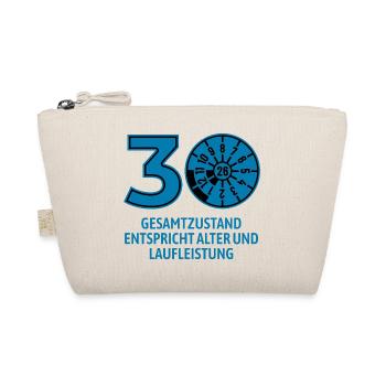 HU August 2026 - 30 Jahre - Geburtstag Geschenk - Bio-Täschchen - Natur - Vorne