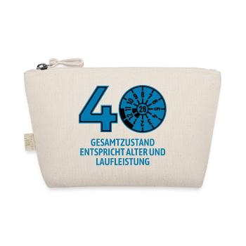 HU August 2026 - 40 Jahre - Geburtstag Geschenk - Bio-Täschchen - Natur - Vorne