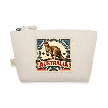 Kangaroo Vintage Stamp Australien - Bio-Täschchen - Natur - Vorne