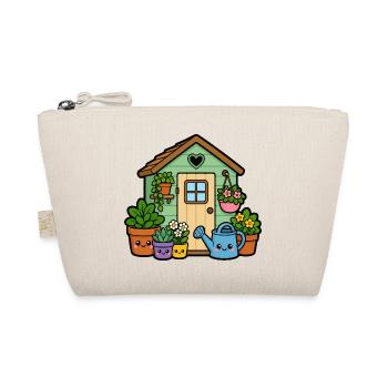 Kleines Gartenhäuschen mit Pflanzen - Bio-Täschchen - Natur - Vorne