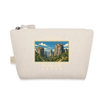 Griechenland Meteora Vintage Reisemarke - Bio-Täschchen - Natur - Vorne