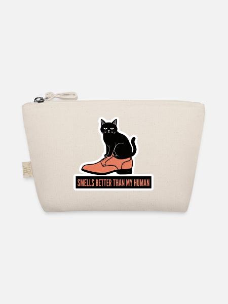 Funny Black Cat In Shoe Smells Better Humor - Organic Pouch - nature