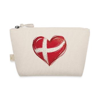 Denmark Heart Flag - Organic Pouch - nature - Front