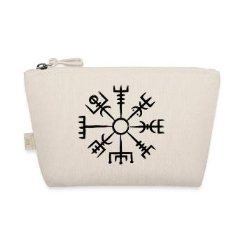 Vegvisir Viking Compass White – Nordic Runes - Organic Pouch - nature - Front