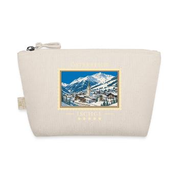 Österreich Ischgl Winter Vintage Reisemarke - Bio-Täschchen - Natur - Vorne