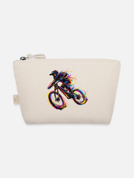 Radfahrer Downhill MTB Mountainbike Rad - Bio-Täschchen - Natur