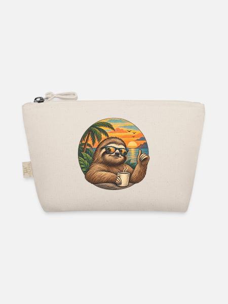 Sloth Sunset Chill Tee - Bio-Täschchen - Natur